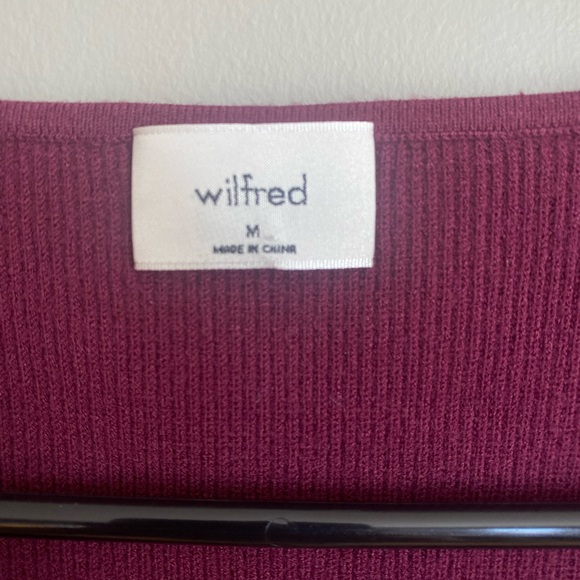 Aritzia Wilfred Tuscany Sweetheart Knit Sweater Maroon Size M - Picture 13 of 16